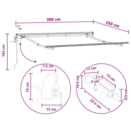 Elektrisk Retraktabel Markis Taupe 100% Polyester och Aluminium