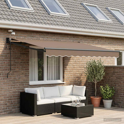 Elektrisk Retraktabel Markis Taupe 100% Polyester och Aluminium