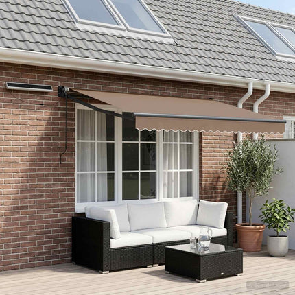 Elektrisk Retraktabel Markis Taupe 100% Polyester och Aluminium
