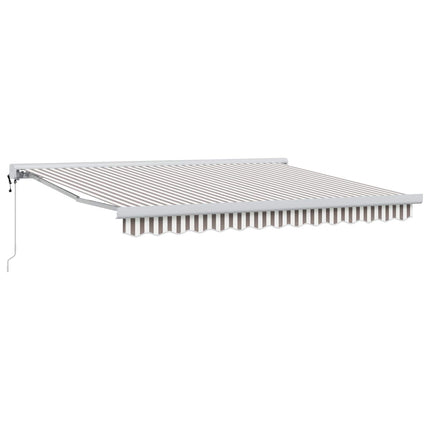 Utdragbar markis Ljusgrå och vit. 300 x 250 cm Tyg och Metall