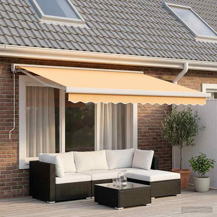 Utdragbar markis Sand 300 x 250 cm Tyg och Metall