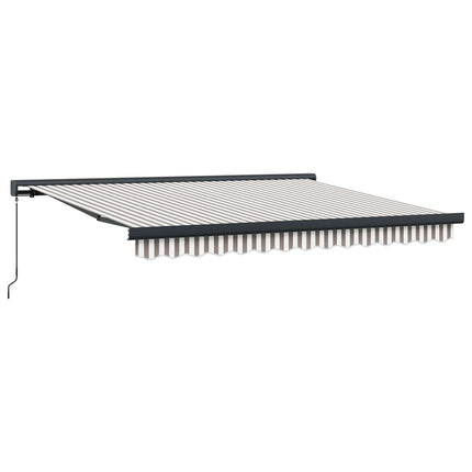 Utfällbar markis Ljusgrå och vit. 300 x 250 cm Tyg och Metall