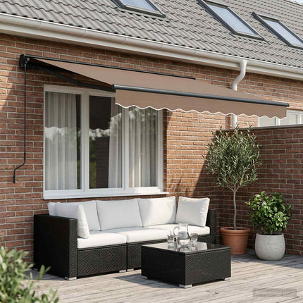 Utdragbar markis Taupe 3 x 2,5 m Polyester och aluminium