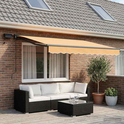 Manuell markisram med LED-lampor Sand 3 x 2,5 m