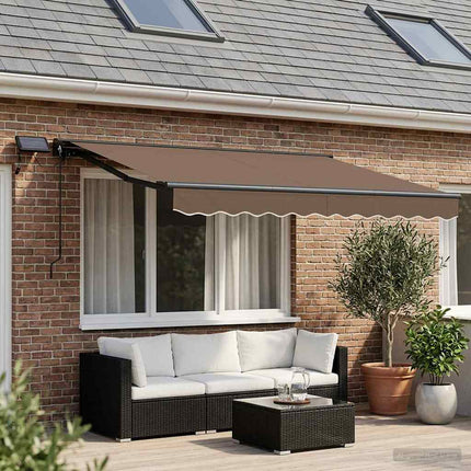 Manuell markisram med LED-lampor Taupe 3 x 2,5 m