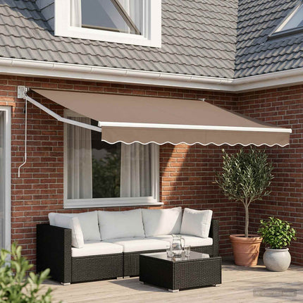 Utdragbar markis Taupe 3,5 x 2,5 m Polyester och metall
