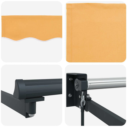 Utdragbar markis Sand 3,5 x 2,5 m 100% Polyester och Aluminium