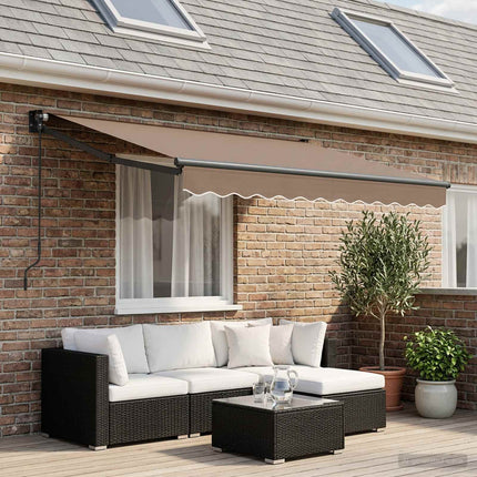 Utdragbar markis Taupe 3,5 x 2,5 m 100% Polyester och Aluminium