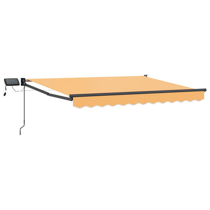Manuell utdragbar markis med LED-lampor Sand
