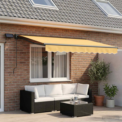Manuell markisram med LED-lampor Sand 3,5 x 2,5 m