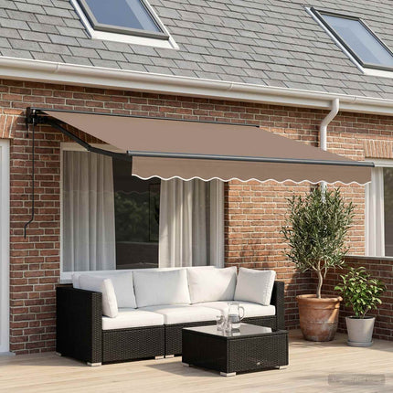 Utdragbar markis Taupe 3,5 x 2,5 m Polyester och aluminium