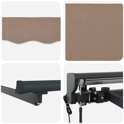 Elektrisk Retraktabel Markis Taupe 3,5 x 2,5 m