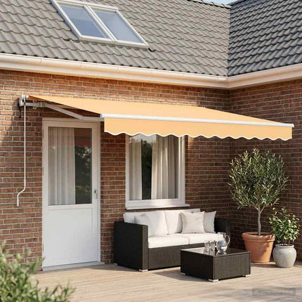 Utdragbar markis Sand 500 × 350 cm Polyester