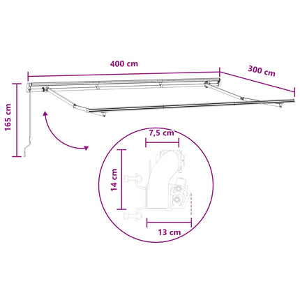 Utdragbar markis Taupe 400 × 300 cm Polyester och aluminium