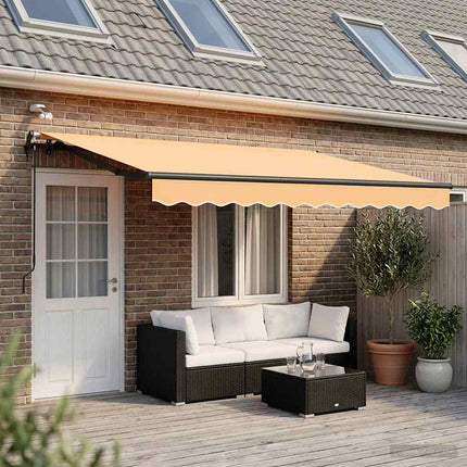 Utdragbar markis Sand 400 × 300 cm Polyester