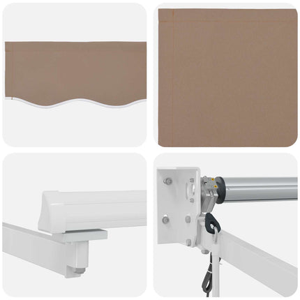 Elektrisk Retraktabel Markis Taupe 4 × 3 m