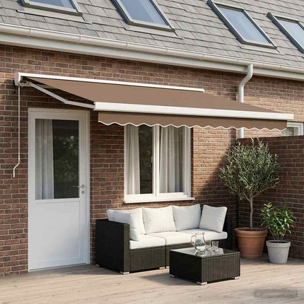 Utdragbar markis Taupe 450 × 300 cm Tyg och Metall