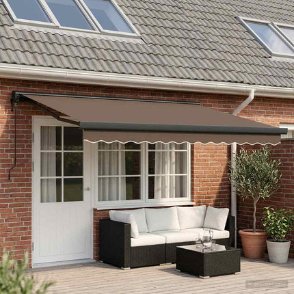 Utdragbar markis Taupe 400 × 300 cm Tyg och Metall