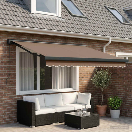 Utdragbar markis Taupe 400 × 300 cm Tyg och Metall