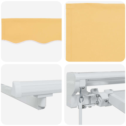 Manuell Utdragbar Markis Sand 4 × 3 m Polyester och aluminium