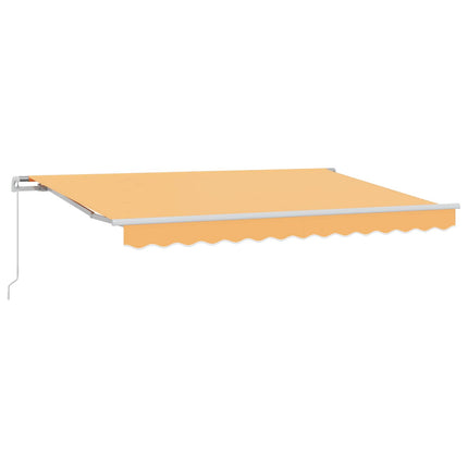 Utdragbar markis Sand 400 × 350 cm Polyester och aluminium