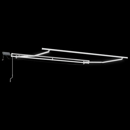 Utdragbar markis Taupe 400 × 350 cm Duk och Aluminium