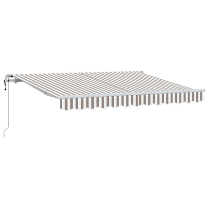 Utdragbar markis Ljusgrå och vit. 400 × 350 cm