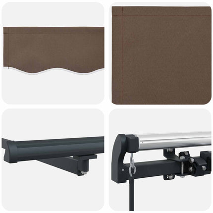 Utdragbar markis Taupe 450 × 300 cm Duk och Aluminium