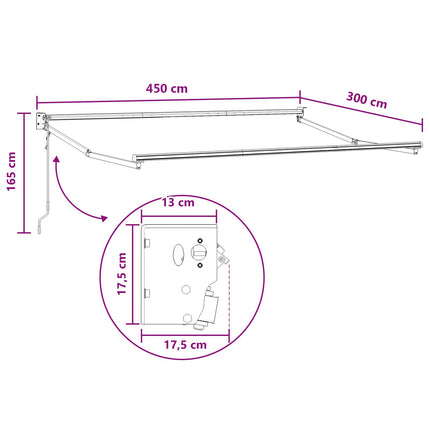 Utdragbar markis Taupe 4,5 × 3 m Polyester och metall