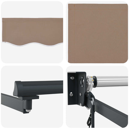 Elektrisk Retraktabel Markis Taupe 4,5 × 3 m