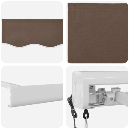 Utdragbar markis Taupe 450 × 300 cm Tyg och Metall