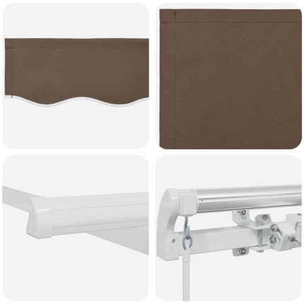 Utdragbar markis Taupe 450 × 350 cm Polyester och aluminium