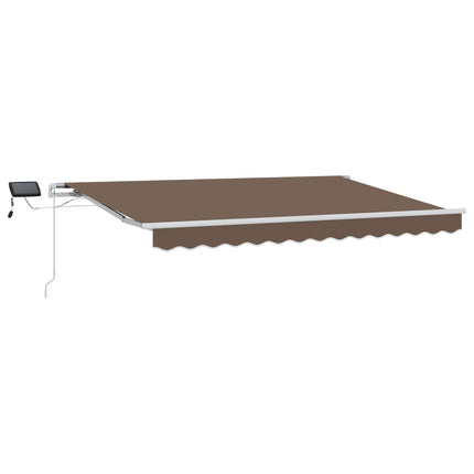 Utdragbar markis Taupe 450 × 350 cm Duk och Aluminium