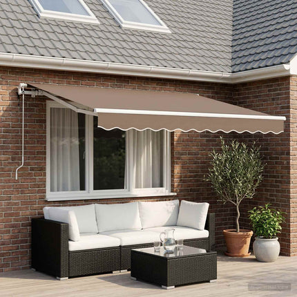 Utdragbar markis Taupe 450 × 350 cm Polyester