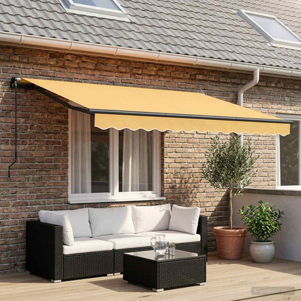Utdragbar markis Sand 450 × 350 cm Polyester och aluminium