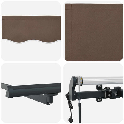 Utdragbar markis Taupe 450 × 350 cm Duk och Aluminium