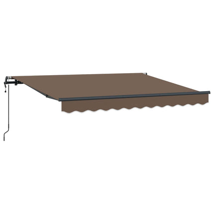 Utdragbar markis Taupe 450 × 350 cm Duk och Aluminium