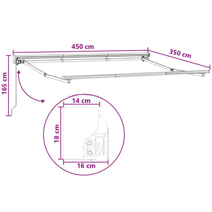 Manuell Utdragbar Markis Taupe 4,5 × 3,5 m