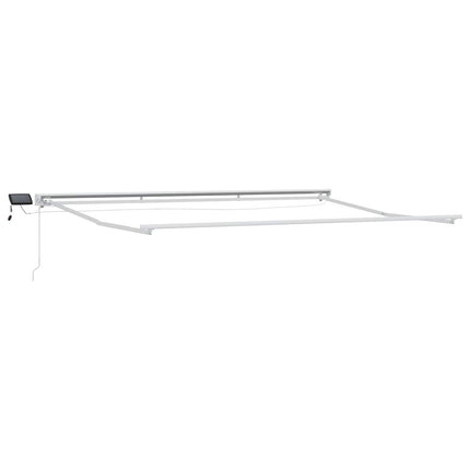 Manuell markisram med LED-lampor Taupe 4,5 × 3,5 m