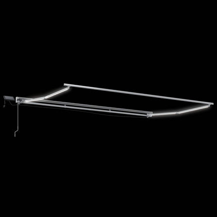 Manuell markisram med LED-lampor Taupe 4,5 × 3,5 m