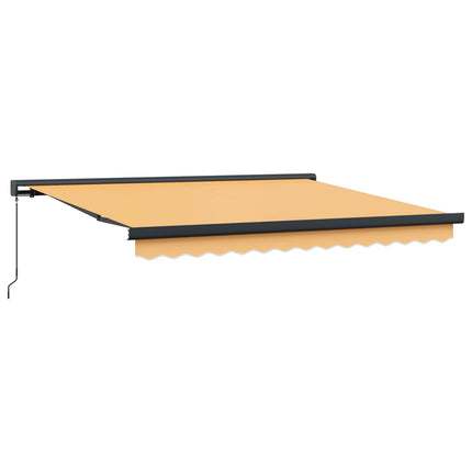 Utdragbar markis Sand 500 × 300 cm Canvas och Aluminium