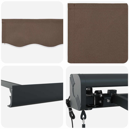 Markis Taupe 500 × 300 cm Polyester och aluminium