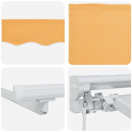 Manuell markisram med LED-lampor Sand 5 x 3 m