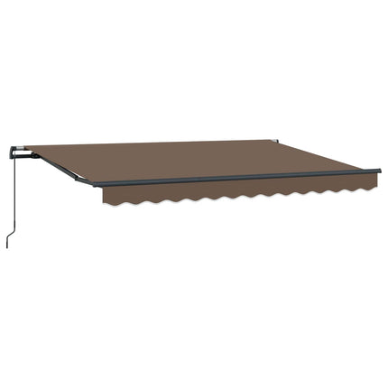 Utdragbar markis Taupe 500 × 350 cm Polyester och aluminium