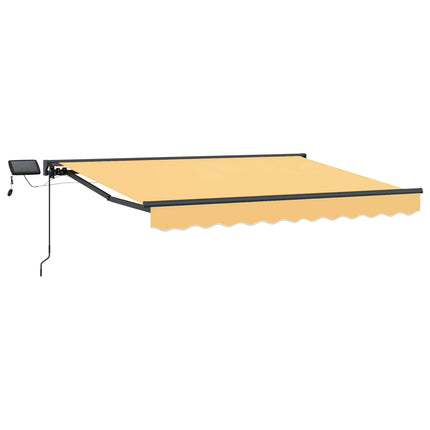 Manuell markisram med LED-lampor Sand 5 × 3,5 m