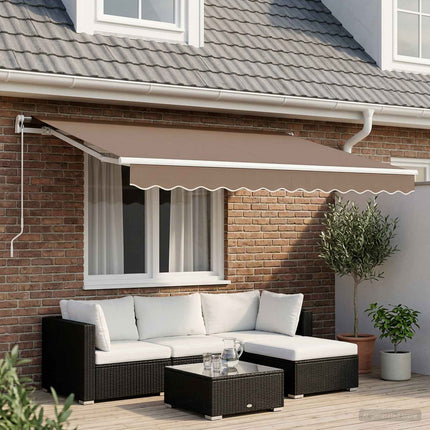 Utdragbar markis Taupe 600 × 300 cm Polyester och aluminium
