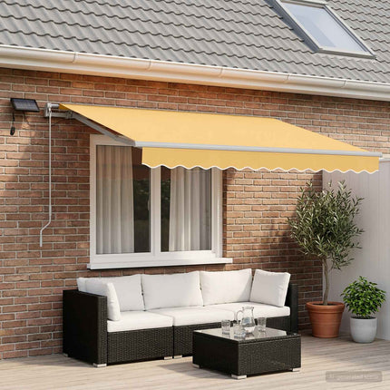 Utdragbar markis Sand 600 × 300 cm Duk och Aluminium