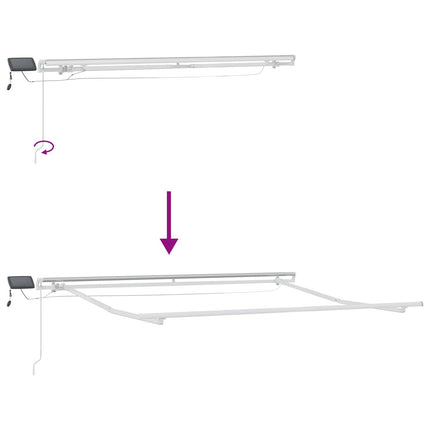 Utdragbar markis Taupe 600 × 300 cm Duk och Aluminium