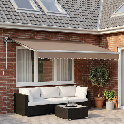 Utdragbar markis Taupe 600 × 300 cm Duk och Aluminium