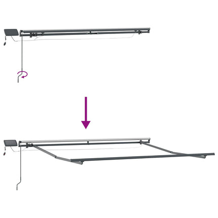 Utdragbar markis Taupe 600 × 300 cm Duk och Aluminium